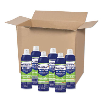 Microban® 24-hour Disinfectant Sanitizing Spray, Citrus, 15 Oz Aerosol Spray, 6-carton freeshipping - TVN Wholesale